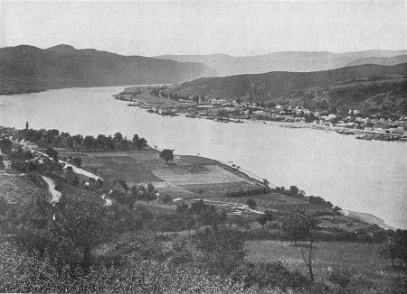 Der 1. Weltkrieg: Blick auf die Stadt Orsova an der Donau 