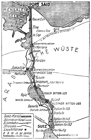 Karte zum 1. Weltkrieg: Der Suezkanal