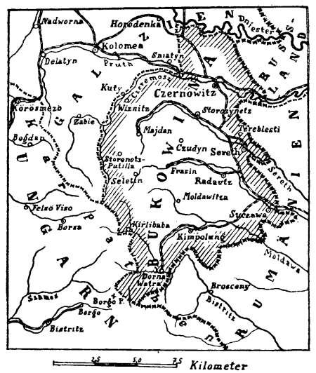 Karte zum 1. Weltkrieg: Bukowina