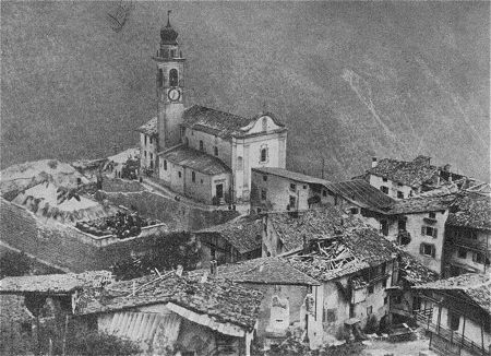 Der 1. Weltkrieg: Blick auf Platzer (Piazza) im Laintal (Leno di Terragnolo)