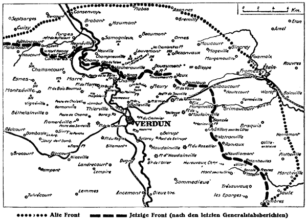 Karte zum 1. Weltkrieg: Verdun