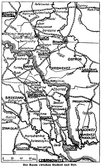 Karte zum 1. Weltkrieg: Ostfront