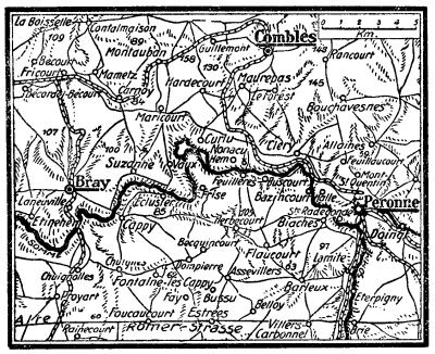 Karte zum 1. Weltkrieg: Somme