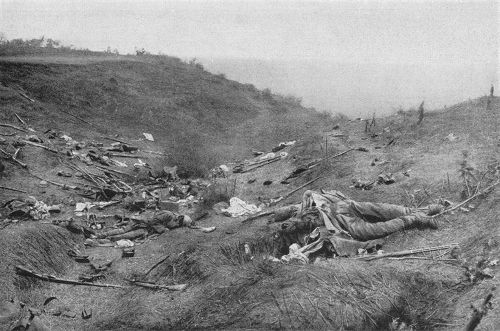 Rumänien 1. Weltkrieg: Blick auf das Schlachtfeld bei Targoviste in Rumänien