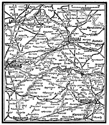 Karte zum 1. Weltkrieg: Arras