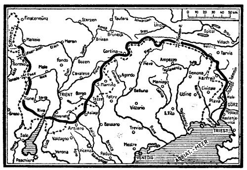 Karte zum 1. Weltkrieg: Die Südwestfront