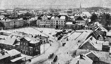 Ostfront 1. Weltkrieg: Blick auf den Marktplatz von Mitau