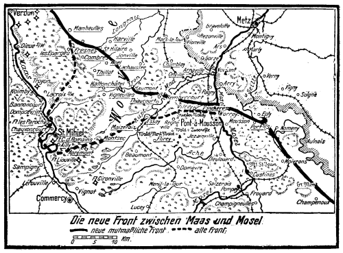 Karte zum 1. Weltkrieg: Die Front zwischen Maas und Mosel