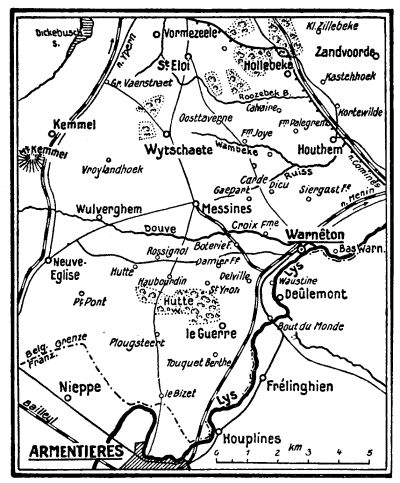 Karte zum 1. Weltkrieg: Armentières