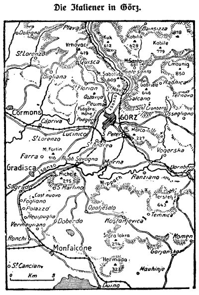 Karte zum 1. Weltkrieg: Isonzo